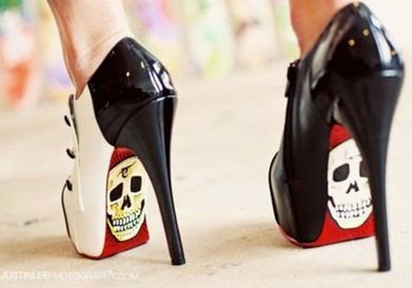 high heel with skeleton image
